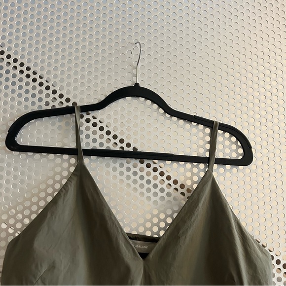 Everlane The Poplin Cotton Slip Dress Size 8 in Kalamata Green Cocoon Silhouette - Picture 8 of 12
